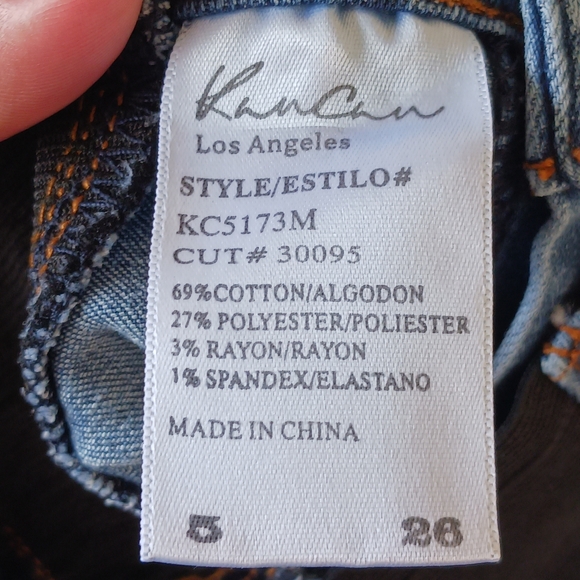 Kancan Maternity Skinny Jeans Size 26 Side Panel Low Rise Medium Wash Raw Hem - Picture 12 of 15